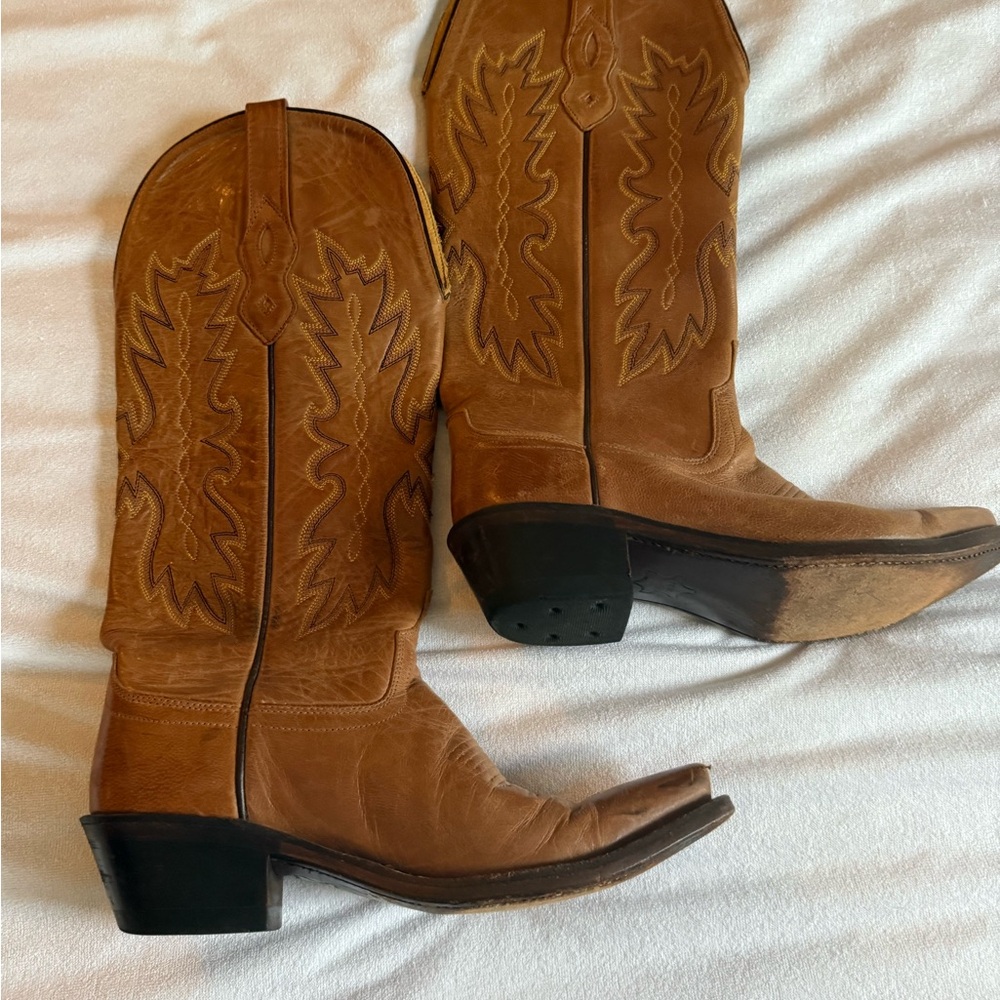 Old West Brown Leather Boots